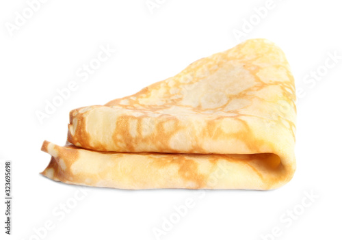 Fotografie Folded fresh thin pancake isolated on white
