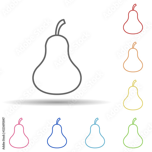 Pear in multi color style icon. Simple thin line, outline vector of food icons for ui and ux, website or mobile application