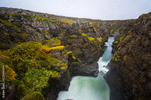 Kolugljufur waterfall on Iceland photo