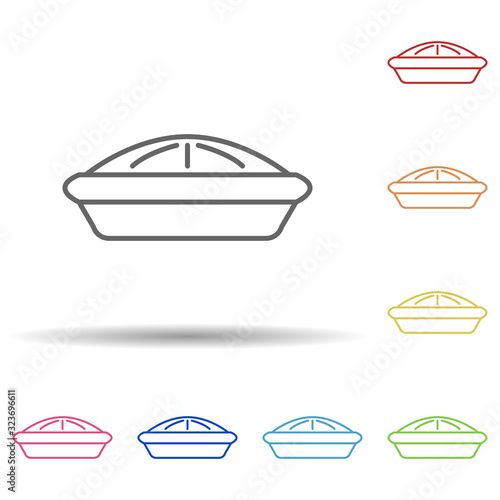 Meat pie in multi color style icon. Simple thin line, outline vector of food icons for ui and ux, website or mobile application