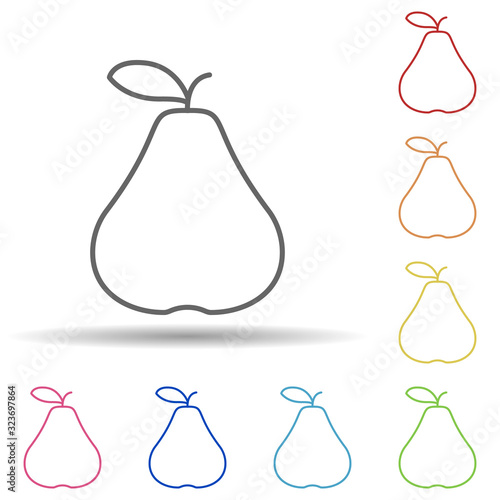 Pear in multi color style icon. Simple thin line, outline vector of fruit icons for ui and ux, website or mobile application