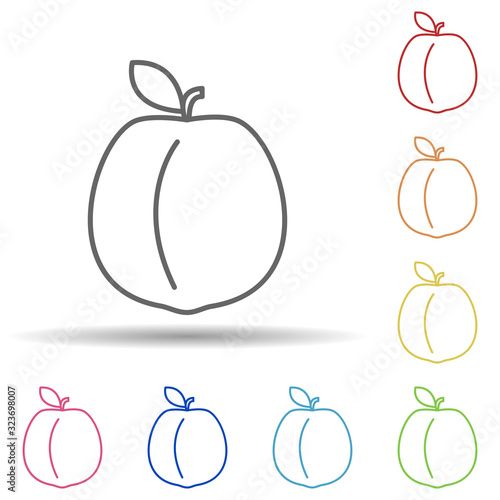 Apricot in multi color style icon. Simple thin line, outline vector of fruit icons for ui and ux, website or mobile application