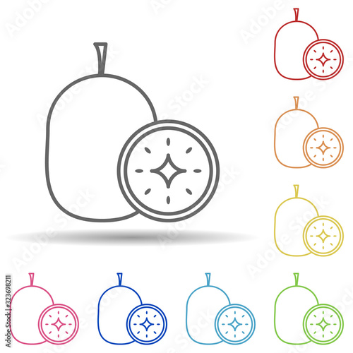 Guava fruit in multi color style icon. Simple thin line, outline vector of fruit icons for ui and ux, website or mobile application
