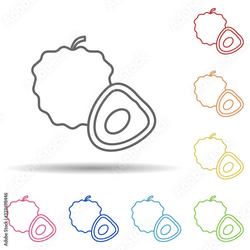 Pitaya in multi color style icon. Simple thin line, outline vector of fruit icons for ui and ux, website or mobile application
