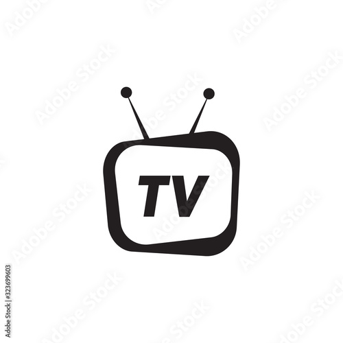 TV or Television icon logo design vector template