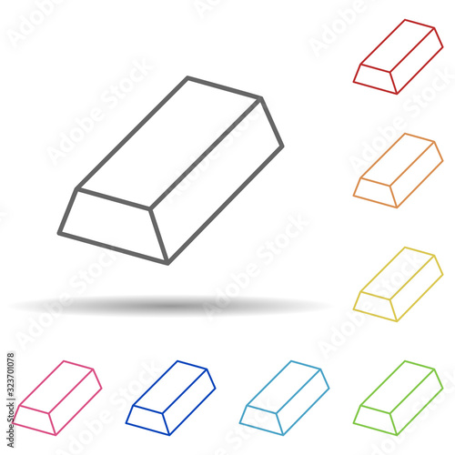 Gold bar in multi color style icon. Simple thin line, outline vector of mobile banking icons for ui and ux, website or mobile application