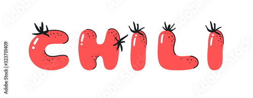 Cartoon vector illustration tomatos  ABC. Hand drawn font with vegan food and word LOL. Actual Creative art vegetarian alphabet 