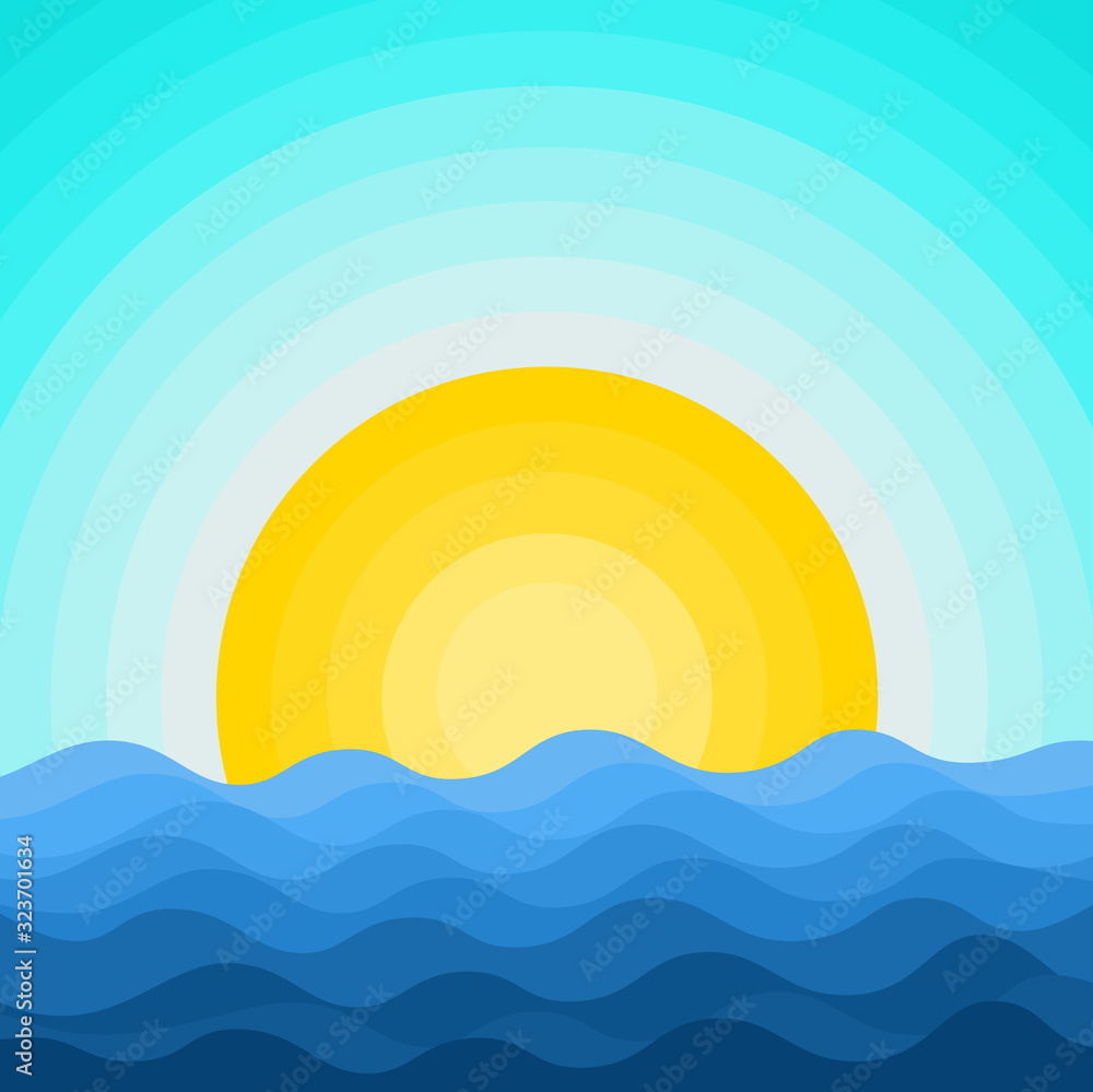 Abstract background with sun and clouds