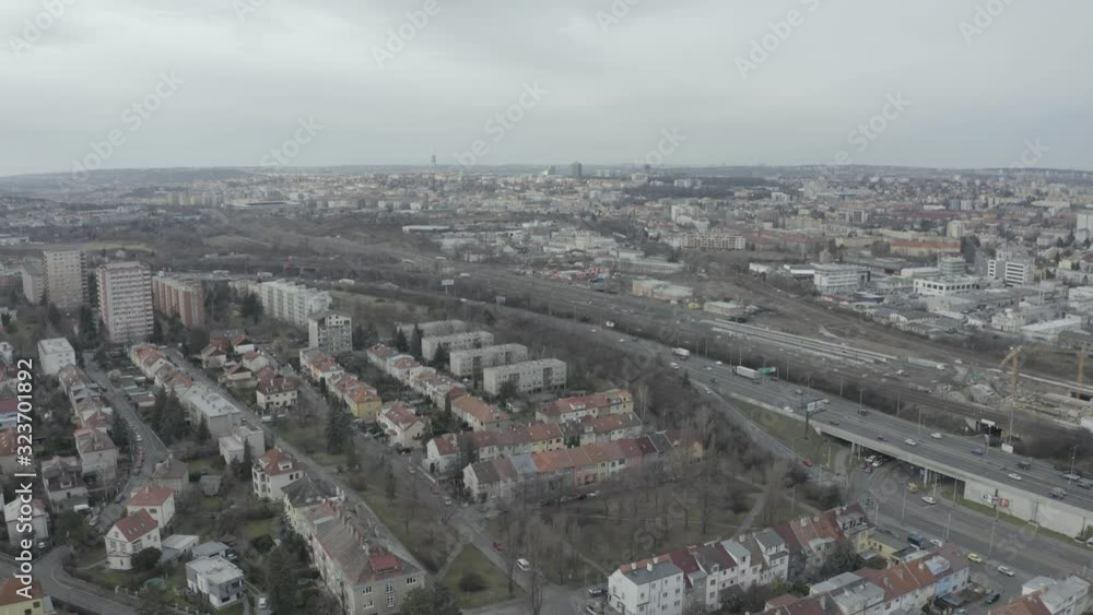 beautiful Droneaerial over Prag, suburb Záběhlice beautiful Droneaerial over Prag, suburb Záběhlice