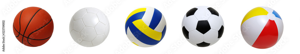 Fototapeta premium Set of balls isolated on white background