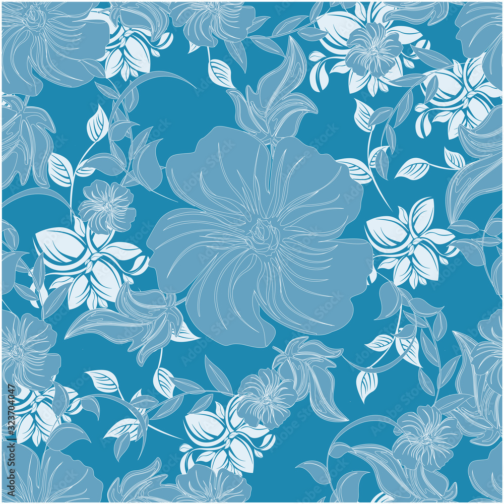 Obraz premium Vector abstract background flowers seamless pattern