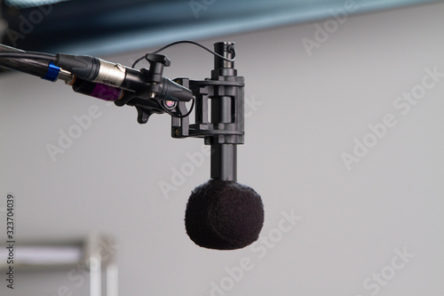 Microphone Boom in Sitcom Studio Set photo