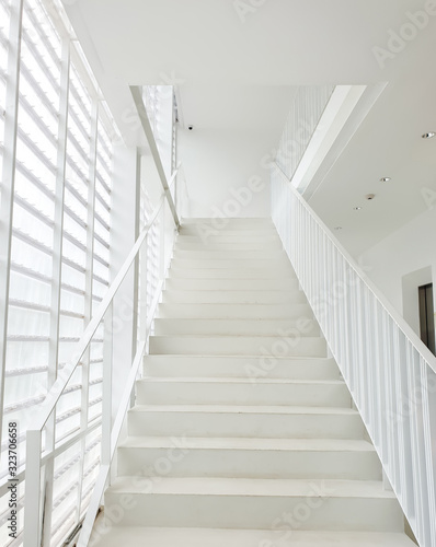 White stair interior of building © arpatsara