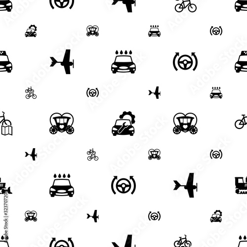 transport icons pattern seamless. Included editable filled Car wash service, Car repair service, bike station, Aeromodeling, Brougham icons. transport icons for web and mobile.