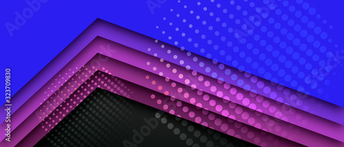 Dynamic trendy geometrical abstract blueand purple  background photo