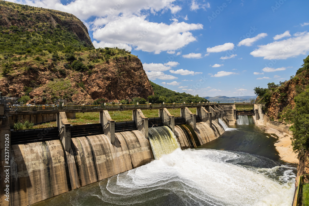 Hartebeespoort dam and mountain range in south africa