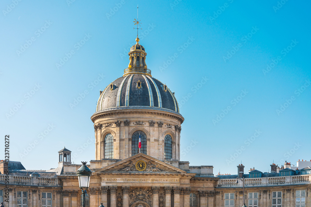 PARIS, FRANCE - August 22, 2019: French flag in Paris, France