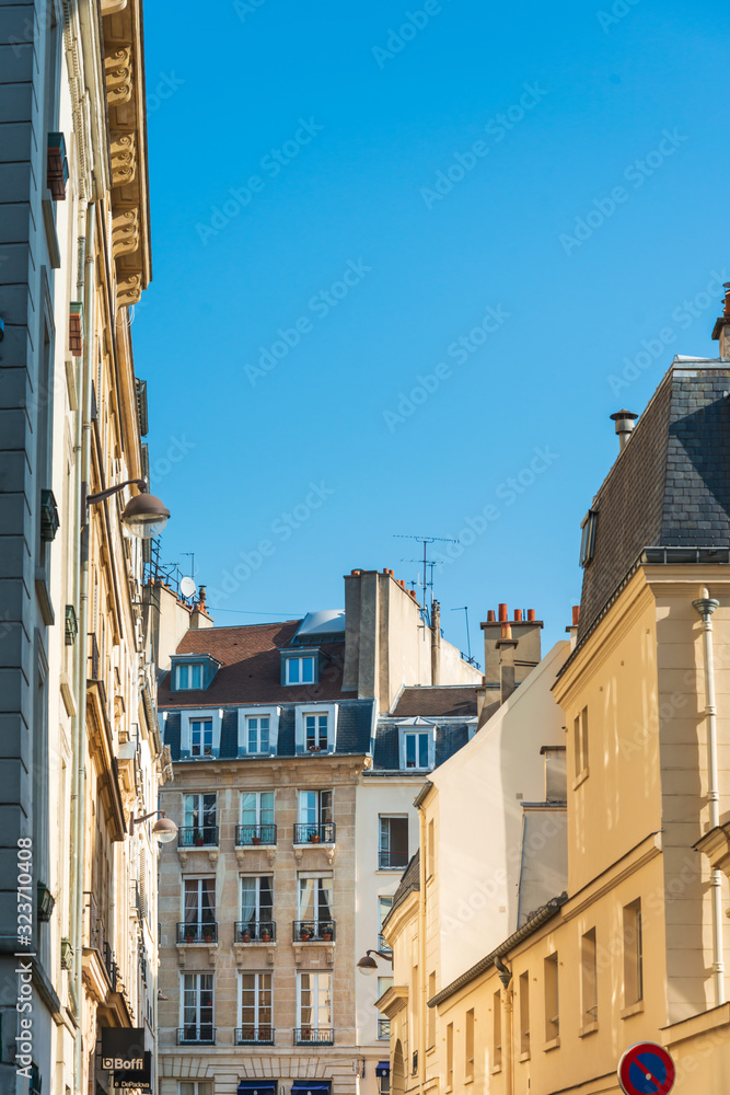 PARIS, FRANCE - August 22, 2019: Street view of Paris city, France.