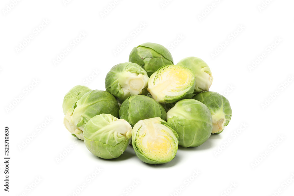 Heap of brussels sprout isolated on white background Heap of brussels sprout isolated on white background