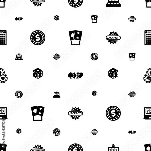 gamble icons pattern seamless. Included editable filled poker, gambling, slot machine, casino Chip, dice, Jackpot, Casino, online casino icons. gamble icons for web and mobile.