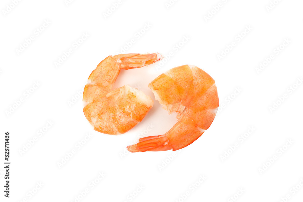 Delicious shrimps isolated on white background. Seafood Delicious shrimps isolated on white background. Seafood