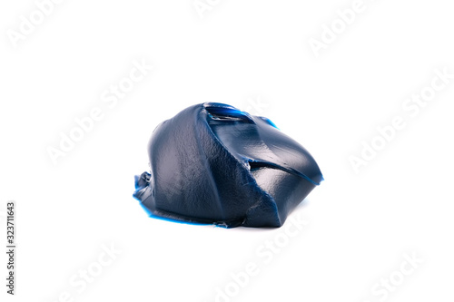 Automotive and Industrial close up grease, Lithium multipurpose grease NLGI 3 (Blue) isolated on white background with clipping path. Industrial concept photo