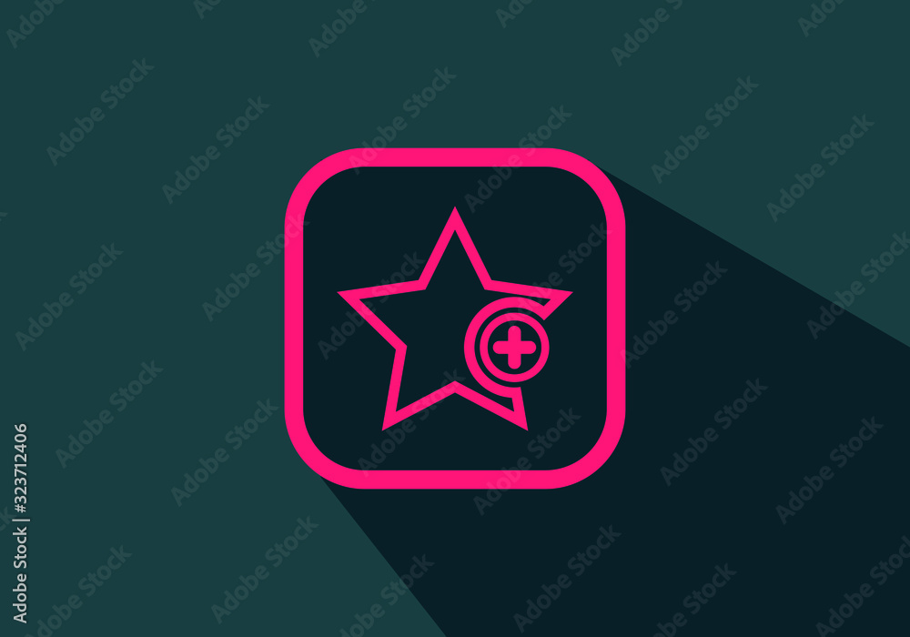Favorites icon with plus symbol. Favorite icon, Star add plus sign, bookmark symbol, button Favorites icon with plus symbol. Favorite icon, Star add plus sign, bookmark symbol, button