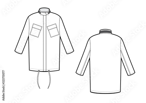 Jacket Design,Sportswear Oversize Jacket front and back view.