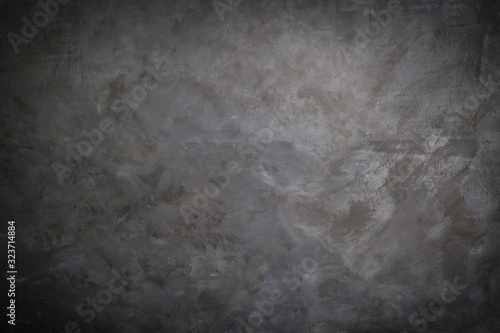 Dark grey artistic canvas backdrop. Abstract stained background. Textured art wall.