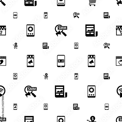 app icons pattern seamless. Included editable filled Social Marketing  Mobile game  Online Training  app development  Mobile marketing  News Feed icons. app icons for web and mobile.