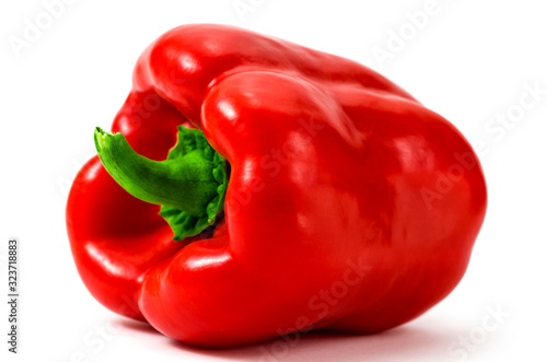 red pepper on white background © Alisa