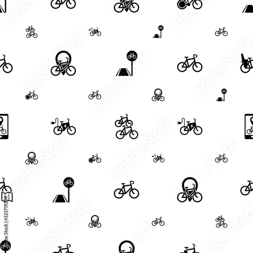 ride icons pattern seamless. Included editable filled bicycle lane, bike station, bike sharing, Bike rental, elektro rental app icons. ride icons for web and mobile.