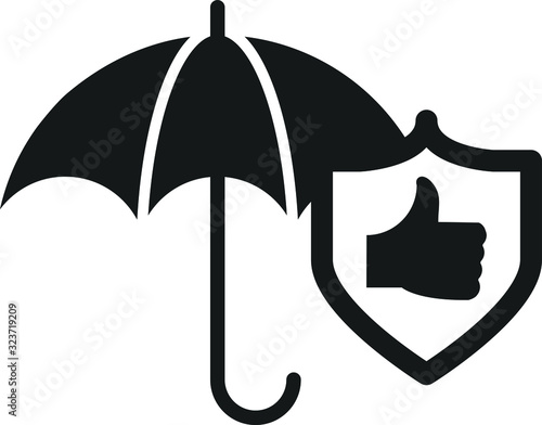 Umbrella with check icon,vector illustration