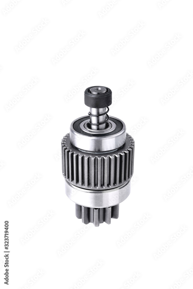 starter bendix, car starter detail isolate on white background starter bendix, car starter detail isolate on white background
