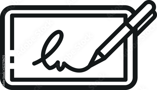 Electronic signature icon, vector illustration