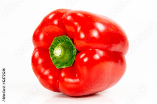 Fotografija red capsicum fruit illustrating a healthy lifestyle isolated on white background