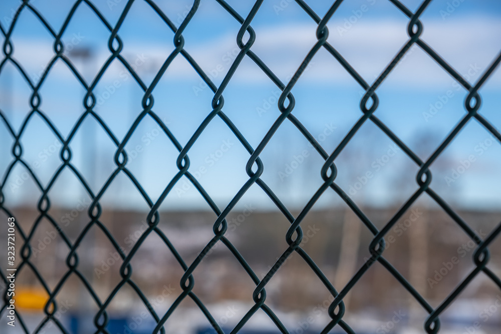 Chain link fence closeup