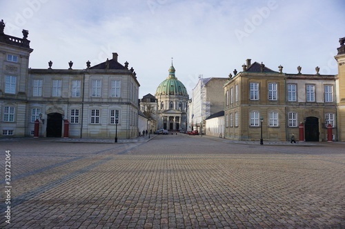 Copenhagen, Denmark, 16 JANUARY 2020: Amalienborg Slotsplads 
