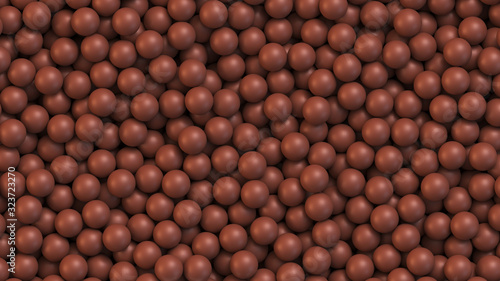 Chocolate balls background. Realistic vector background
