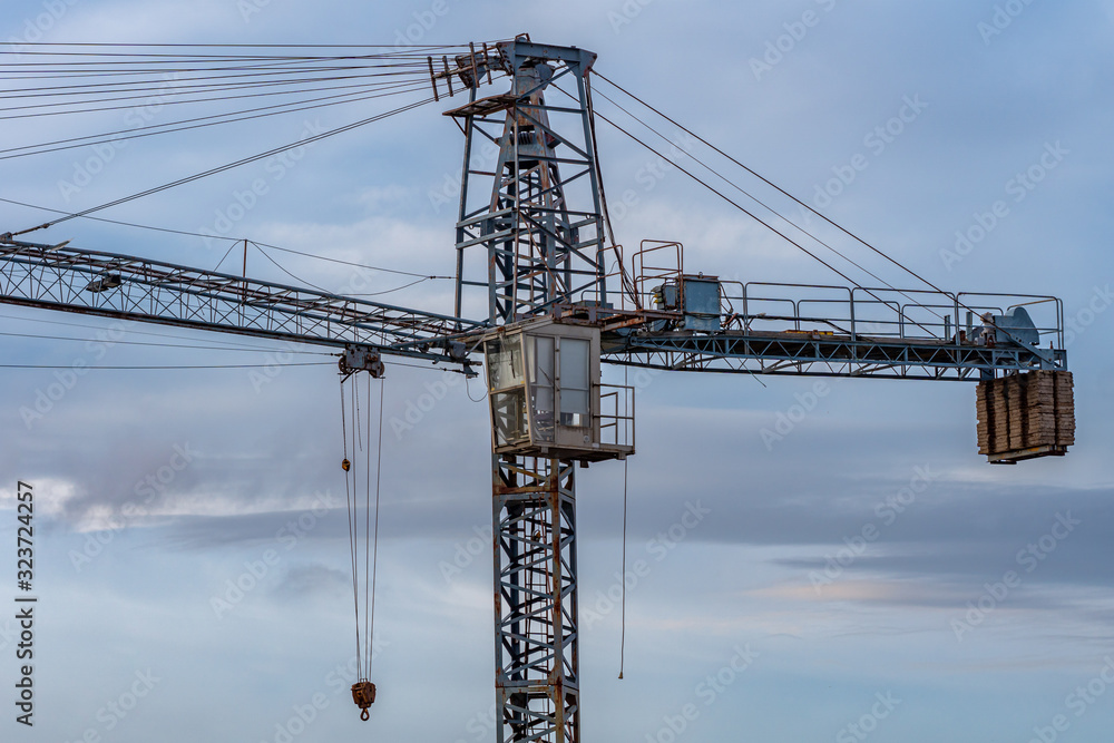 Old crane at a construction site in Sweden