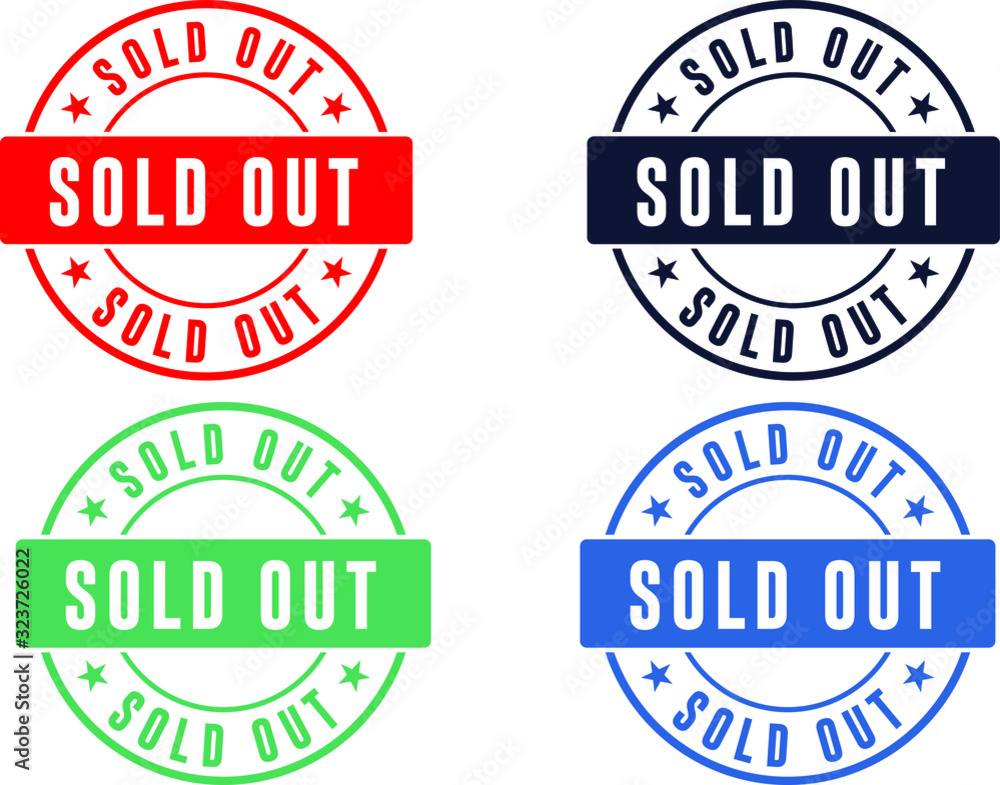 Sold out rubber stamp. Red Sold out rubber grunge stamp vector illustration - Vector Sold out rubber stamp. Red Sold out rubber grunge stamp vector illustration - Vector