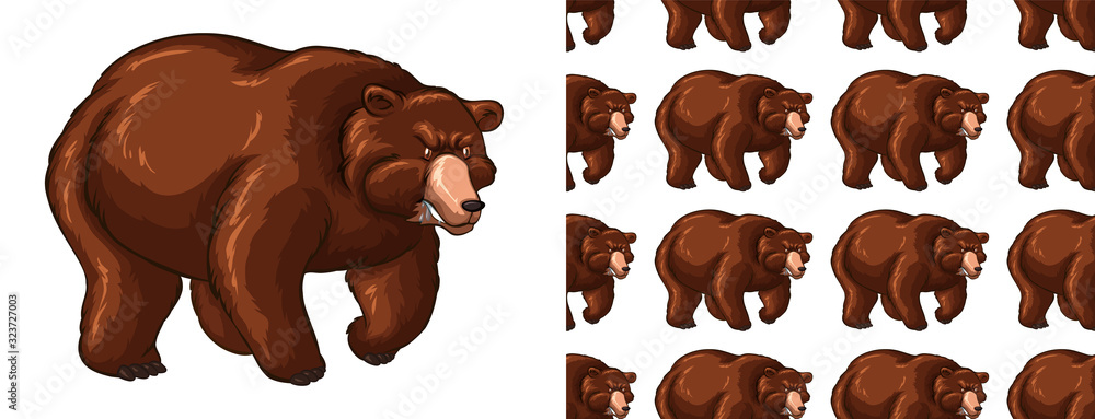 Naklejka Seamless and isolated animal pattern cartoon