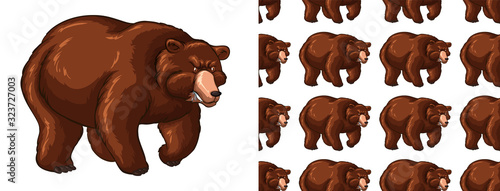 Seamless and isolated animal pattern cartoon