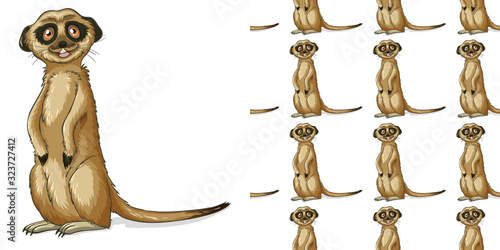 Seamless background design with meerkat