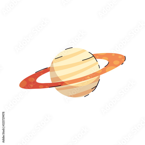Isolated saturn planet line and fill style icon vector design