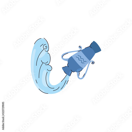 Aquarius horoscope line and fill style icon vector design