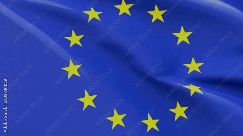 flag of european union waving realistic fabric texture flag of european union waving realistic fabric texture