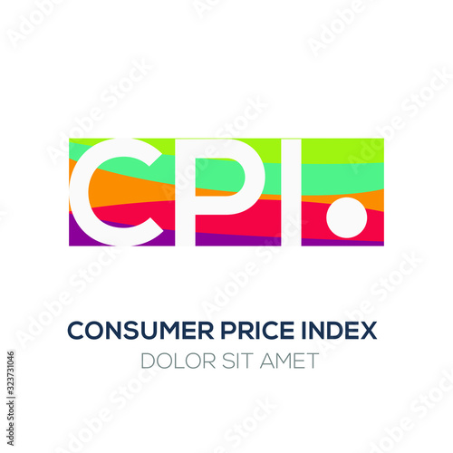 Creative colorful logo ,CPI mean (consumer price index) .