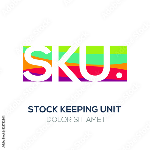 Creative colorful logo ,SKU mean (stock keeping unit) .