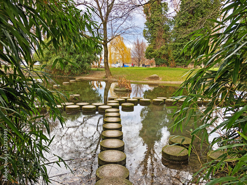 A small pond in the Zurichhorn Park(Zürichhorn or Zuerichhorn) area - Zürich (Zurich or Zuerich), Switzerland photo